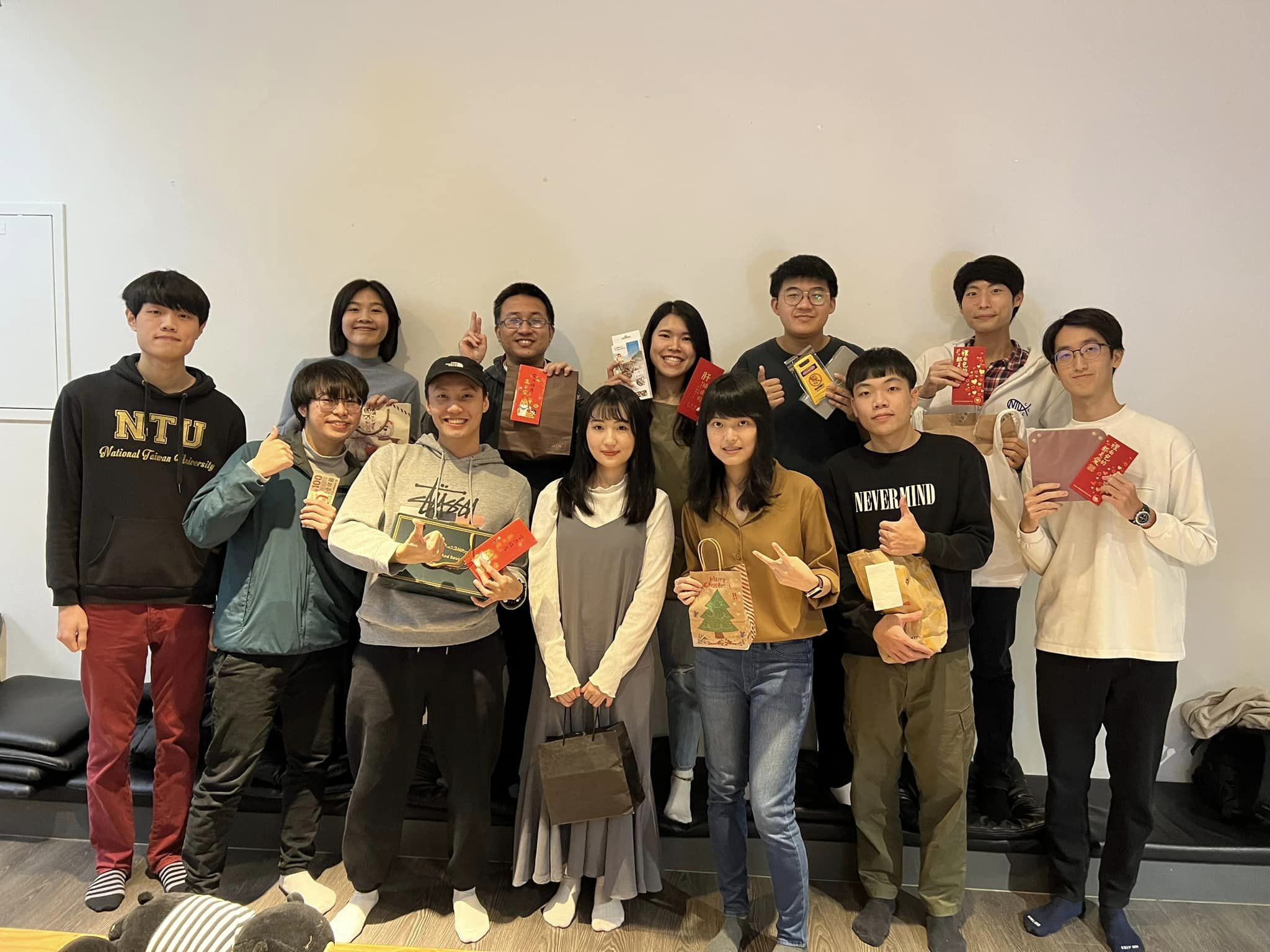 Dec. '22. The E3 Group after a Christmas Party + Gift Exchange Game.